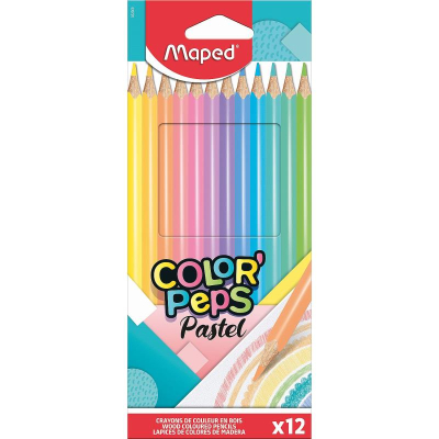 Карандаши  12цв Maped Color'Peps 'Pastel' трехгранные в картонной коробке